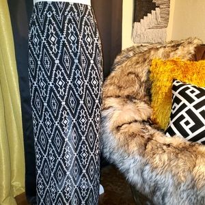 Geometric Print Polyester Skirt